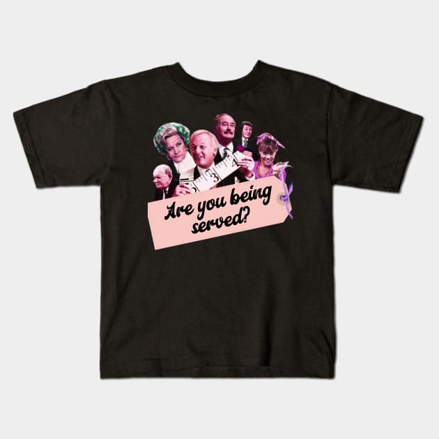 Are-You-Being-Served Kids T-Shirt by edongskithreezerothree